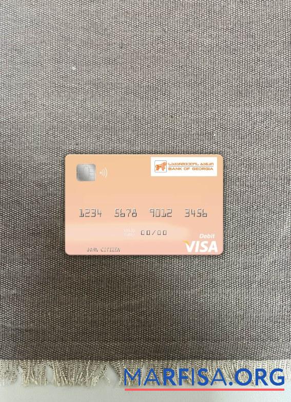 Realistic Georgia Bank of Georgia visa debit card photolook FRONT example